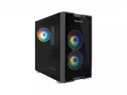 Genesis PC Case Irid 353 ARGB MATX Mini Tower Window, Black
