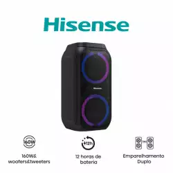 Hisense Party speaker 2.0 Ch., 160W, BT, 12h play, Black