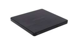 Hitachi-LG GP60NB60 Ultra Slim External DVD-RW, Super Multi, Silent Play, Win & MAC OS Compatible, M-DISC Support, Black                          