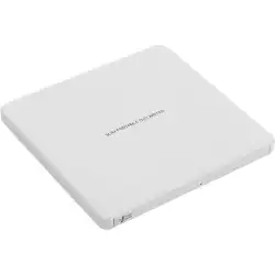 Hitachi-LG GP60NW60 Ultra Slim External DVD-RW, Super Multi, Silent Play, Win & MAC OS Compatible, M-DISC Support, White