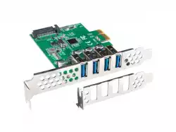 Lanberg pci express x1 card->4x USB-A 3.1 gen1 low profile                          
