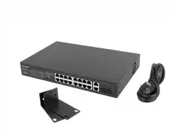 Lanberg switch 16x 100mb poe+/2x 1GB/1x sfp rack 19" unmanaged gigabit ethernet 250w