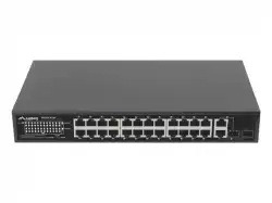 Lanberg Switch 24 x 100MB POE+/2 x Combo Rack 19" Gigabit Ethernet, 250W                          