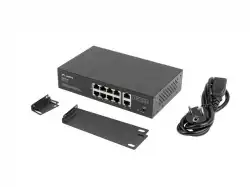 Lanberg switch 8x 100mb poe+/2x 1GB unmanaged rack 10"/19" gigabit ethernet 120w