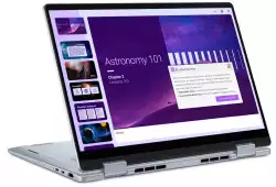 Лаптоп Dell 14 Plus 2-in-1 DB04250, Intel Ultra 5 226V (40 TOPS NPU, 8 cores, up to 4.5 GHz), 14" 16:10 FHD+(1920x1200) Touch 300nits WVA AG, 16GB, LPDDR5X, 8533MT/s (onboard), 512GB M.2 SSD PCIe, Intel Arc, FHD RGB and Mic, Wi-Fi 7, FPR, Backlit Kb, Win 11 Pro                          