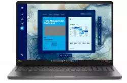 Лаптоп Dell Pro 16 PC16250, Intel 5 120U (10 cores, up to 5.0 GHz), 16" FHD+(1920x1200) 300nits AG, 16 GB: 1x16 GB, DDR5, 5600 MT/s, 256 GB TLC SSD, Intel Graphics, FHD HDR IR Cam and Mic, Wi-Fi 6E, FPR, Backlit Kb, Win11 Pro, Magnetite, 3Y PS                          