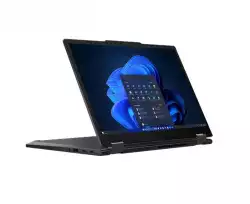 Лаптоп Lenovo ThinkPad X13 2-in-1 G5 IntelCore Ultra 7 155U (up to 4.8GHz, 12MB), 32GB LPDDR5x-6400, 1TB SSD, 13.3" WUXGA (1920x1200) IPS AG LP, Touch, Intel Graphics, 5MP&IR Cam, Backlit KB, WLAN, BT, 4cell, SCR, FPR, Win11Pro, 3Y Premier