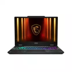 Лаптоп MSI Cyborg 15 B13WFKG, i7-13620H (10C/16T, up to 4.90GHz, 24 MB), GeForce RTX 5060 8GB GDDR7 572 AI TOPS, 15.6" FHD (1920x1080), 144Hz, IPS-Level, 16GB DDR5 5200MHz, 512GB PCIe Gen4x4 SSD, WiFi 6E, BT 5.3, 4 Zone RGB Kbd, NO OS, 55.2Whr, 2.1kg