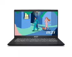 Лаптоп MSI Modern 14 C12MO, 14" FHD (1920x1080), 60Hz, IPS-Level, i3-1215U (6C/8T, up to 4.40 GHz, 10 MB), 16GB Onboard DDR4 3200, 512GB NVMe PCIe Gen3x4, Intel UHD Graphics, WiFi 6, NO OS, (fTPM) 2.0, Single backlight KB(White), Classic Black, 1.4 kg