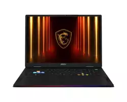 Лаптоп MSI Raider A18 HX A9WIG, NVIDIA GeForce RTX 5080 16GB GDDR7 1334 AI TOPS, AMD Ryzen 9 9955HX3D (16C/32T Up to 5.4 GHz, 128 MB L3), 18" 16:10 UHD+ (3840x2400), MiniLED, 120Hz, 64GB DDR5 2x32 Up to DDR5-5600, 2TB Gen4x4 SSD, Wi-Fi 7, Windows 11 Home, 3.6kg