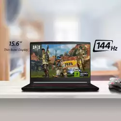 Лаптоп MSI Thin GF63 12UDX, i5-12450H (8C/12T up to 4.40 GHz, 12 MB), 15.6" FHD (1920x1080) AG, 144Hz, IPS-Level, RTX 3050 6GB GDDR6, 8GB DDR4 (1x8 3200MHz), 512GB NVMe PCIe SSD Gen4x4, 1x 2.5" FREE, WiFi 6, BT5.2, 3 cell, 52.4Whr, Red Backlit KBD, Black