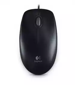 LOGITECH B100 Corded Mouse - BLACK - USB - B2B