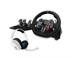LOGITECH G29 Driving Force Racing Wheel for PS + Astro A10 - WHITE
