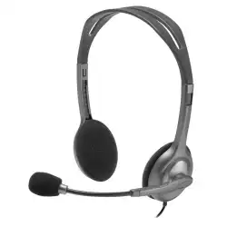 LOGITECH H111 Corded Stereo Headset - BLACK - 3.5 MM