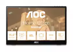 Монитор AOC 16T3EA, 15.6" IPS WLED, 1920x1080@@60Hz, 4ms GtG, 250cd m/2, 700:1, 50M:1 DCR, USB-C 3.2x1