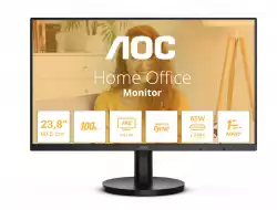 Монитор AOC 24B3CA2, 23.8&quot; IPS WLED, 1920x1080@@100Hz, 4ms GtG, 1ms MPRT, 250cd m/2, 1300:1, 20M:1 DCR, Adaptive Sync, FlickerFree, Low Blue Light, 2Wx2, Tilt, HDMI, USB hub                          