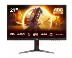 Монитор AOC 27G4HA, 27" Fast IPS WLED, 1920x1080@@200Hz, 1ms GtG, 0.5ms MPRT, 300cd m/2, 1000:1, 80M:1 DCR, Adaptive Sync, FlickerFree, Low Blue Light, 2Wx2, Tilt, Height Adjust, Pivot, Swivel, 2xHDMI, DP Монитор AOC 27G4HA, 27" Fast IPS WLED, 1920x1080@@200Hz, 1ms GtG, 0.5ms MPRT, 300cd m/2, 1000:1, 80M:1 DCR, Adaptive Sync, FlickerFree, Low Blue Light, 2Wx2, Tilt, Height Adjust, Pivot, Swivel, 2xHDMI, DP