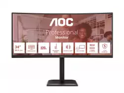 Монитор AOC CU34E4CV, 34" Curved 1500R VA WLED, 3440x1440@@120Hz, 4ms GtG, 350cd m/2, 3500:1, 20M:1 DCR, Adaptive Sync, FlickerFree, Anti Blue Mode, 5Wx2, Tilt, Height Adjust, Swivel, 2xHDMI, DP, USB hub, RJ45 Монитор AOC CU34E4CV, 34" Curved 1500R VA WLED, 3440x1440@@120Hz, 4ms GtG, 350cd m/2, 3500:1, 20M:1 DCR, Adaptive Sync, FlickerFree, Anti Blue Mode, 5Wx2, Tilt, Height Adjust, Swivel, 2xHDMI, DP, USB hub, RJ45