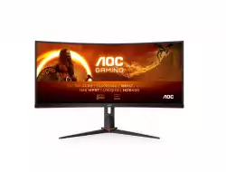 Монитор AOC CU34G2XP/BK, 34" Curved 1500R VA, WLED, 3440x1440@@180Hz, 1ms GtG, 1ms MPRT, 430 cd/m2, 4000:1, 80M:1 DCR, Tilt, Height Adjust, Swivel, 2xHDMI, 2xDP, USB hub