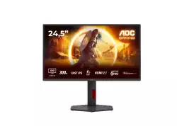 Монитор AOC Q25G4SR, 24.5" IPS WLED, 2560x1440@@300Hz, 1ms GtG, 0.3ms MPRT, 400cd m/2, 1000:1, 80M:1, Adaptive Sync, FlickerFree, Low Blue Light, 2Wx2, Tilt, Height Adjust, Pivot, Swivel, 2xHDMI, DP                          