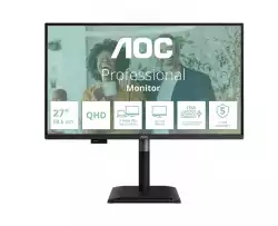 Монитор AOC Q27P4CV, 27" IPS WLED, 2560x1440@@120Hz, 4ms GtG, 350cd m/2, 1500:1, 50M:1 DCR, Adaptive Sync, FlickerFree, Anti-Blue Light, 2Wx2, Tilt, Height Adjust, Pivot, Swivel, HDMI, DP, USB hub, RJ45