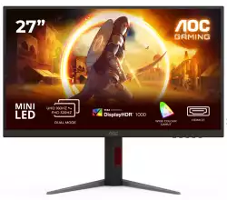 Монитор AOC U27G4XM, 27" Fast IPS MiniLED, 3840x2160@@160Hz, 1ms GtG, 1200cd/m2, 1000:1, 80M:1 DCR, Adaptive Sync, FlickerFree, Low Blue Mode, Tilt, Height Adjust, Pivot, Swivel, HDMI, DP, USB hub