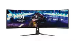 Монитор Asus ROG STRIX Curved XG49VQ, 49" DFHD (3840x1080) Gaming, VA, up to 144Hz, 125% sRGB, DP, HDMI, USB3.0, FreeSync 2 HDR, DisplayHDR400, AuraSync, Red+Dark Gray