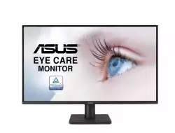 Монитор Asus VA27AQ Eye Care, 27 ", IPS, QHD, 99% sRGB, Frameless, HDMI, DisplayPort, VGA, 1ms MPRT, Stereo Speakers, Low Blue Light, Flicker Free, Wall Mountable, Black                          