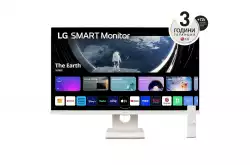 Монитор LG 27SR50F-W, 27" IPS Smart webOS23, Anti-Glare, 5ms, 1000:1, 250cd/m, FHD 1920x1080, HDR 10, HDMI, USB, Wi-Fi B/in, Reader Mode, Speakers 5W x 2, Tilt, White