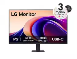 Монитор LG 27U631A-B, 27" QHD LED AG, IPS, 100Hz, 5ms, 250 cd/m2, 1000:1, QHD (2560 x 1440), sRGB 99% , HDR 10, USB-C (PD 15W), HDMI, LG Switch, Dynamic Action Sync, Reader mode, Headphone out, Tilt, Black Монитор LG 27U631A-B, 27" QHD LED AG, IPS, 100Hz, 5ms, 250 cd/m2, 1000:1, QHD (2560 x 1440), sRGB 99% , HDR 10, USB-C (PD 15W), HDMI, LG Switch, Dynamic Action Sync, Reader mode, Headphone out, Tilt, Black