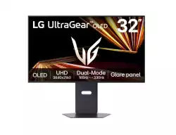 Монитор LG 32GX850A-B, 31.5", UltraGear OLED, 0.03ms, AG, UHD 4K (3840x2160), Dual-Mode (4K 165Hz FHD 330Hz), HDR 10, DCI-P3 99%, 1500000:1, 275cd/m2, DCI-P3 98.5%, USB, AMD Free-sync, NVIDIA G-Sync, VRR, HDMI, DisplayPort,  LG Switch, Height, Tilt, Pivot, Swi