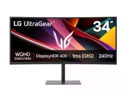 Монитор LG 34G630A-B, 34", UltraGear 21:9 Curved, VA, 1ms MBR, 5ms, WQHD (3440x1440), 240Hz, HDR 400, 4000:1, 300cd/m2, DCI-P3 95%, Free-sync, NVIDIA G-SYNC Compatible, VRR, USB, USB-C, HDMI, DP, Speakers 5Wx2, PIP, PBP, Height, Swivel, Tilt, Black Монитор LG 34G630A-B, 34", UltraGear 21:9 Curved, VA, 1ms MBR, 5ms, WQHD (3440x1440), 240Hz, HDR 400, 4000:1, 300cd/m2, DCI-P3 95%, Free-sync, NVIDIA G-SYNC Compatible, VRR, USB, USB-C, HDMI, DP, Speakers 5Wx2, PIP, PBP, Height, Swivel, Tilt, Black