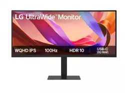 Монитор LG 34U650A-B, 34" UltraWide  21:9, IPS, Curved, 100 Hz, 5ms, 1000:1, 300cd/m2, WQHD 3440x 1440, sRGB 99%, HDR 10, HDMI, DisplayPort, USB-C, PD- 96 W, DP, Reader mode, Dynamic Action Sync, PIP, PBP, Tilt, Height (Range), Pivot, Speacers 2x7W, LG Switch, B