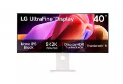 Монитор LG 40U990A-W, 39.7" UltraFine Nano 21:9, IPS Black 5K2K (5120x2160), 1ms MBR, 120Hz, 5ms, 450 cd/m2, 2000:1, HDR 10, DCI-P3 99%,  USB-C, FreeSync, VRR, PIP, 2 PBP, HDMI, DP, Thunderbolt 5, Built-in KVM, Speacer 2X10W, PIP, PBP, Tilt, Height, Swivel                          