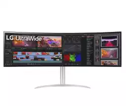 Монитор LG 49WQ95C-W, 49" 32:9 Curved UltraWide Dual QHD 5K 5120x1440 NANO IPS Panel, 144 Hz, USB Type-C, 5ms, 400 cd/m2, 1000:1, HDR400, HDR10, DCI-P3 98%, FreeSync, PIP, 2 PBP, HDMI, DisplayPort, Speacer 2ch 10W, Tilt, Height, Swivel, Titan