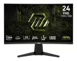 Монитор MSI MAG 245C X24 Gaming, 23.6", 1ms, 240Hz Curve 1500R VA, 1920x1080, AMD FreeSyncPremium, AI Vision, Console Mode, HDR Ready, 300nits AG, 1.07B, 3000:1, 100M:1, DP(1.2a), 2xHDMI(2.0b), Headphone out, Tilt, VESA 100, Black, 3.2kg                          