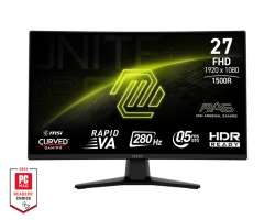 Монитор MSI MAG 274CXF, 27", 0.5ms, 280Hz, Rapid VA, 1920x1080 (FHD), 16:9, CURVE 1500R, FreeSync Premium, 92.2% DCI-P3, AG, HDR Ready, 300 nits, 4000:1, DCR 100M:1, DP(1.2a), 2xHDMI 2.0b, Tilt, VESA, Black, 3.4kg                          