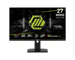 Монитор MSI MAG 274QRF QD E2, 27", Rapid IPS, 1ms, 180Hz, Flat, WQHD 2560x1440, Quantum Dot technology, DisplayHDR 400, Mystic Light, Gaming Intelligence App, 1x DP(1.4a), 2x HDMI (2.0b), 1x Type-C (DP alt.) wPD 65W charging, Heigh Adj. 130mm, Tilt, Vesa 75