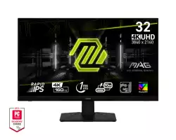 Монитор MSI MAG 322UPF, 32", Rapid IPS, 160Hz, 1ms, UHD 3840x2160, FLAT, HDR 400, FreeSync Premium, KVM, Console mode, APP, PIP, PBP, 400 nits, 1000:1, 100M;1, DP (1.4a), 2x HDMI (2.1), 1x Type-C (DP alt. PD 90W), USB HUB, Adj.Stand 100mm, Swivel,Tilt, VESA Монитор MSI MAG 322UPF, 32", Rapid IPS, 160Hz, 1ms, UHD 3840x2160, FLAT, HDR 400, FreeSync Premium, KVM, Console mode, APP, PIP, PBP, 400 nits, 1000:1, 100M;1, DP (1.4a), 2x HDMI (2.1), 1x Type-C (DP alt. PD 90W), USB HUB, Adj.Stand 100mm, Swivel,Tilt, VESA