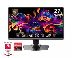Монитор MSI MPG 271QRX QD-OLED, 26.5", 360Hz, 0.03ms, WQHD 2560x1440, Oled Care 2.0, Fanless Design with Graphene, ClearMR 13000, KVM, Mystic Light, AI VISION, 250 nits, 1500000:1, 100M;1, DP (1.4a), 2x HDMI (2.1), Type-C (DP alt. PD 90W), USB HUB, Adj.Stand 110