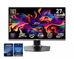 Монитор MSI MPG 272URX QD-OLED, 26.5", 0.03ms, 240Hz, 3840x2160 (UHD), 16:9, FLAT, Oled care 2.0, G-Sync Compatible, ClearMR 13000, HDR, 1.5M:1, 100M:1, DP(2.1a), 2xHDMI 2.1, 1xTypeC DP alt. w/PD (98W), USB HUB, Pivot, Heigh Adj., Black, 8kg Монитор MSI MPG 272URX QD-OLED, 26.5", 0.03ms, 240Hz, 3840x2160 (UHD), 16:9, FLAT, Oled care 2.0, G-Sync Compatible, ClearMR 13000, HDR, 1.5M:1, 100M:1, DP(2.1a), 2xHDMI 2.1, 1xTypeC DP alt. w/PD (98W), USB HUB, Pivot, Heigh Adj., Black, 8kg