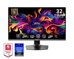 Монитор MSI MPG 321URX QD-OLED, 31.5", 240Hz, 0.03ms, UHD 3840x2160, Oled Care 2.0, Fanless Design w Graphene, ClearMR 13000, HDR True Black 400, AI VISION, 250 nits, 1500000:1, 100M;1, DP(1.4a), 2x HDMI(2.1), Type-C (DP alt. PD 90W), KVM, Adj.Stand 100mm, 9.6 k                          
