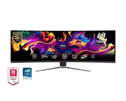 Монитор MSI MPG 491CQP QD-OLED, 49", 144Hz, 0.03ms, DQHD 5120x1440, 32:9, Oled Care 2.0, Fanless Design with Graphene, ClearMR 8000, HDR True Black 400, AI VISION, KVM, PBP, PIP, 250 nits, 1500000:1, DP (1.4a), 2x HDMI (2.1), Type-C (DP alt. PD 90W), USB HUB