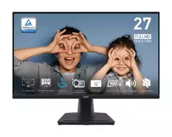 Монитор MSI PRO MP275, 27", IPS, 100Hz, 1920x1080 FHD, 1ms MPRT, 4ms GTG, 300 cd/m2, 93% (CIE 1976), Anti-glare, EyesErgo, MSI EYE CARE, DISPLAY KIT APP, 1x HDMI, 1x D-Sub (VGA), Speakers 2x 2W, Tilt, 1x Line-in, 1x Headphone-out, VESA 100, 9S6-3PC3CM-002