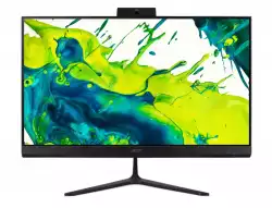 Настолен Компютър Acer Aspire C24-B, 23.8" FHD IPS AiO 120Hz, Intel Core Ultra 5 115U (up to 4.20GHz, 10MB), 16GB DDR5 (1 slot free), 512GB SSD, no DVD, Intel UHD, HDMI, USB 3.2, USB 2.0, Type- C, RJ-45, WiFi 6, BT 5.0, Glan,Tilt, Cam+mic, KBD& Mouse USB, NO OS, Black Настолен Компютър Acer Aspire C24-B, 23.8" FHD IPS AiO 120Hz, Intel Core Ultra 5 115U (up to 4.20GHz, 10MB), 16GB DDR5 (1 slot free), 512GB SSD, no DVD, Intel UHD, HDMI, USB 3.2, USB 2.0, Type- C, RJ-45, WiFi 6, BT 5.0, Glan,Tilt, Cam+mic, KBD& Mouse USB, NO OS, Black