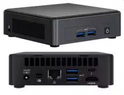 Настолен Компютър Intel NUC 11 Pro Kit NUC11TNKi7: Intel Core i7-1165G7, Intel Iris Xe Graphics, Dual HDMI 2.0b w/HDMI CEC, Dual DP 1.4a via Type C, Front: 2xUSB 3.2 Rear: 2xUSB 4 (type C), 1xUSB 3.2, 1xUSB 2.0 Internal: 1xUSB 3.2 on m.2 22x42 (pins), 2xUSB 2.0 (heade