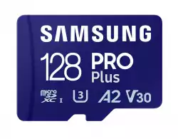 Samsung 128GB micro SD Card PRO Plus with Adapter, UHS-I, Read 180MB/s - Write 130MB/s