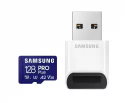 Samsung 128GB micro SD Card PRO Plus with USB Reader, UHS-I, Read 180MB/s - Write 130MB/s