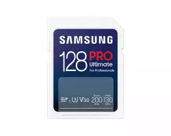 Samsung 128GB SD Card PRO Ultimate, U3, V30 , Read 200MB/s - Write 130MB/s