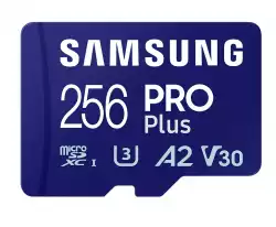 Samsung 256GB micro SD Card PRO Plus with Adapter, UHS-I, Read 180MB/s - Write 130MB/s